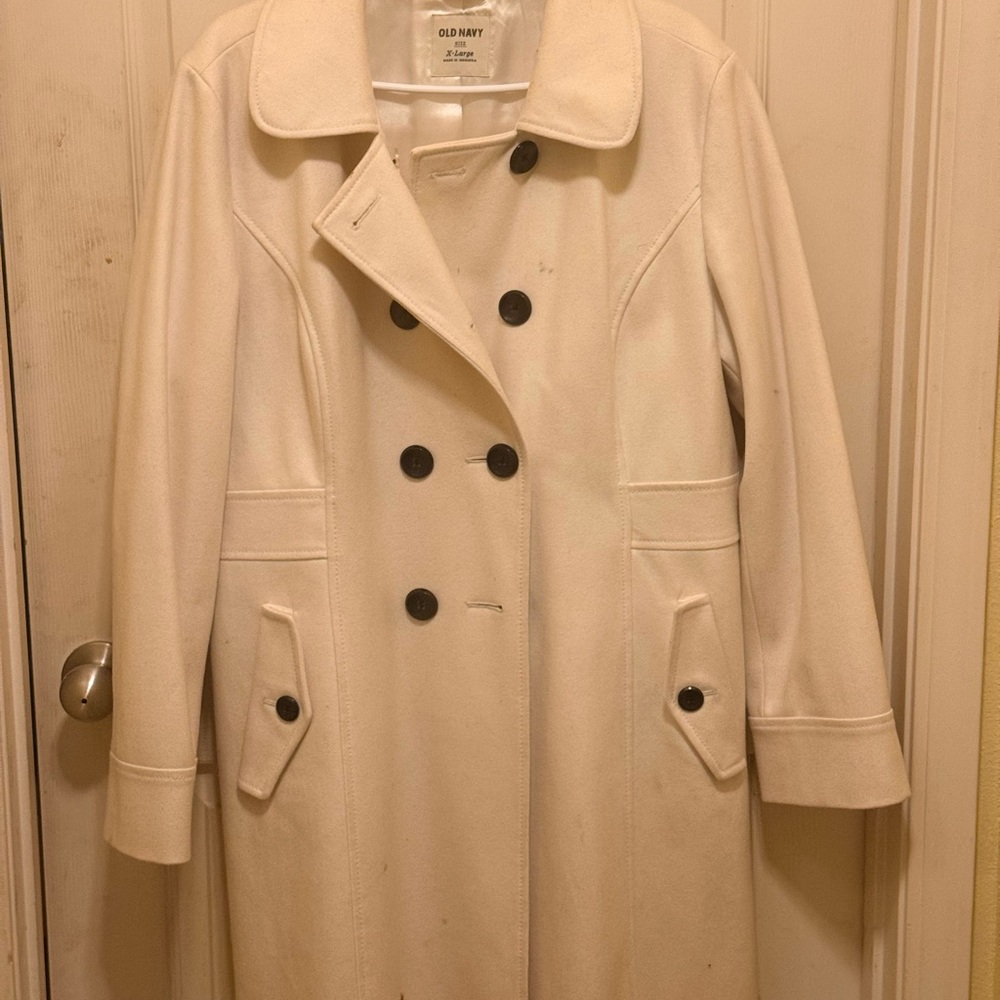 Old Navy Women's White Trench Coat